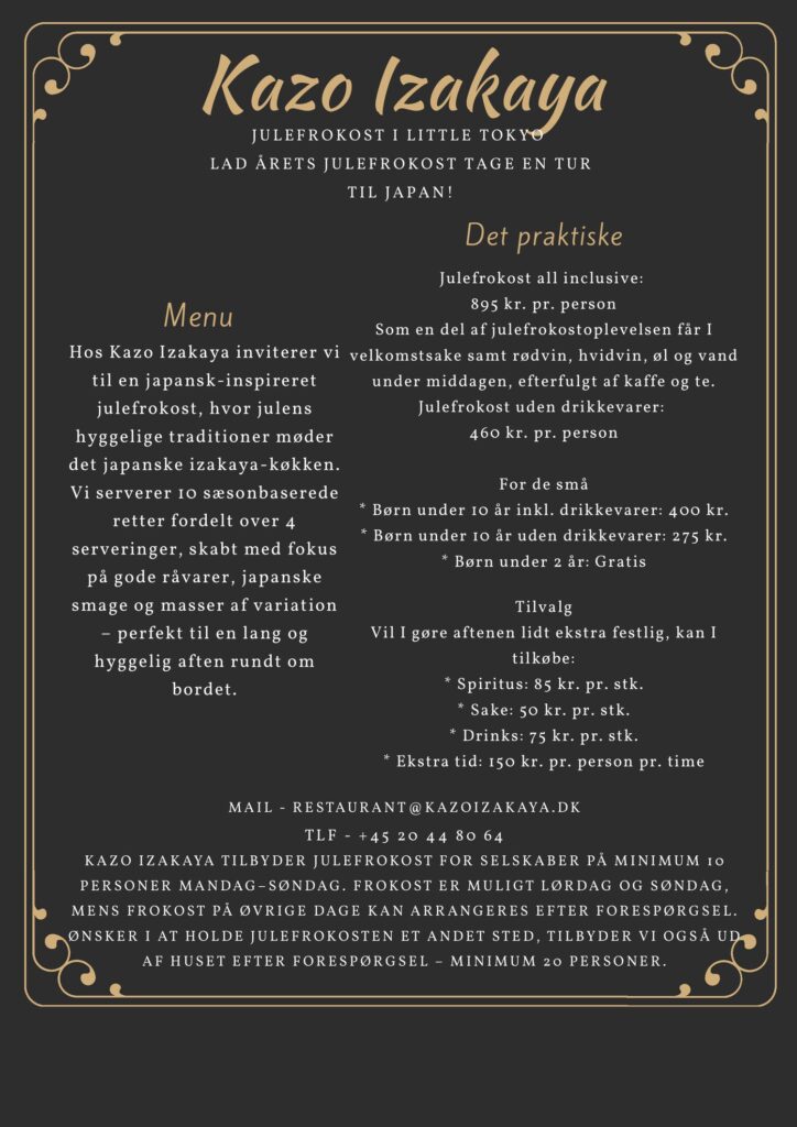 Julefrokost menu